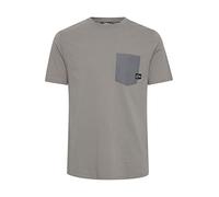 Solid SDBasto T-shirt à manches courtes pour homme avec poche poitrine 100 % coton, Gris moyen (184005), S
