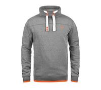 !Solid SDBenjamin Tube Homme Sweatshirt Pull Sweater avec Tube-Neck Poches passepoilée Poignets côtelés Mélange de Coton Regular Fit, Taille:M, Couleur:Grey Melange (8236)