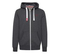 !Solid SDBenn Zip Homme Sweat à Capuche Veste à Capuche Hoodie avec Capuche Fermeture éclair Cordon de Serrage Détails du Label Mélange de Coton Regular Fit, Taille:L, Couleur:Med Grey (8254)