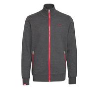 !Solid SDBennTrack Homme Veste en Sweat Cardigan Sweatshirt avec Fermeture éclair Col Montant Poches zippées Détails du Label Mélange de Coton Regular Fit, Taille:XL, Couleur:Med Grey (8254)