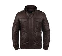 !Solid SDCamash Homme Veste en Cuir Veste de Motard en Cuir à col Montant Cuir vértitable Poches en Biais Poignets côtelés 100% Cuir de Mouton Regular Fit, Taille:XL, Couleur:Brown (5066)