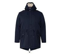 Solid SDDarnell Big & Tall Parka d'hiver pour homme Grandes tailles jusqu'à 6XL avec capuche en fourrure de peluche et cordons de serrage 100 % coton Coupe droite, Insignia Blue (194010)., 5XL grande