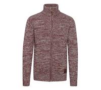 !Solid SDPomeroy Homme Cardigan Gilet Pull en Mailles épaisse avec col Montant Fermeture éclair 100% Coton Regular Fit, Taille:M, Couleur:Wine Red Melange (8985)