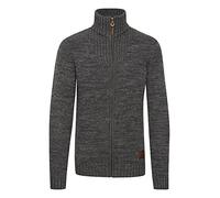 !Solid SDPomeroy Homme Cardigan Gilet Pull en Mailles épaisse avec col Montant Fermeture éclair 100% Coton Regular Fit, Taille:L, Couleur:Dark Grey (2890)