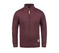 !Solid SDPoul Homme Veste en Tricot Cardigan Pull à Mailles épaisse avec col Montant Regular Fit, Taille:XL, Couleur:Wine Red Melange (8985)