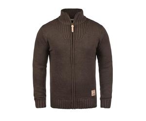 !Solid SDPoul Homme Veste en Tricot Cardigan Pull à Mailles épaisse avec col Montant Regular Fit, Taille:L, Couleur:Coffee Bean Melange (8973)
