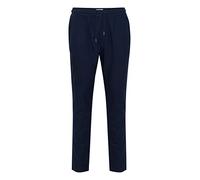 Solid SDTaiz PA 194010 Pantalon pour Homme, en mélange de Lin, Coupe Droite, Taille : L, Couleur : Bleu indigne