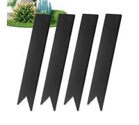 Solid Steel Landscape Edging- 4 Piece Metal Garden Fencing, 6 inch Barrier Stakes with Clips, Lawn Garden edgingConnectors | Pavers Walkway Edge Restraint, Flower Bed Soil Erosion Control