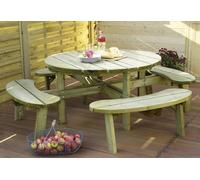 Solid Table de Pique-Nique Ronde en Bois Autoclave 220 cm 40 mm Picnic Round - SG933LD