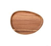 Solid Wood Dinner Plate 27cm Rustic Texture(20 * 28) | Unique irregular oval shape, natural wood , 30x20cm size, perfect for cheese and fruit