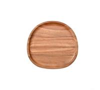 Solid Wood Dinner Plate 27cm Rustic Texture(21 * 20.5) | Unique irregular oval shape, natural wood , 30x20cm size, perfect for cheese and fruit