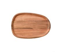 Solid Wood Dinner Plate 27cm Rustic Texture(30.5 * 20) | Unique irregular oval shape, natural wood , 30x20cm size, perfect for cheese and fruit