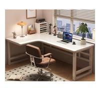 Solid Wood Gaming Desk Ergonomic L-Shaped Computer Corner Desk For Home Office, Study Writing Workstation With Slim Edge, Home Desk For Gamers Students Professionals(E-left,120x120x75cm)