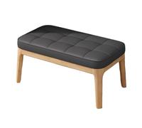 Solid Wood Ottoman Shoe Bench, Modern Leather Shoe Bench with 2 Tier Storage, for Entry, Hallway, Living Room, Bedroom, Walk-in Closet(Yellow - Gray,72cm/28.35in)