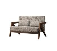 Solid Wood Single Person Sofa Chair Mid-Century Modern Accent Upholstered Chenille Living Room Arm Chairs for Bedroom(2)