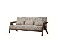 Solid Wood Single Person Sofa Chair Mid-Century Modern Accent Upholstered Chenille Living Room Arm Chairs for Bedroom(4)