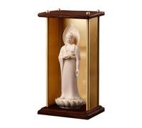 Solid Wood Small Pooja Mandir God Display Stand, Buddhist Altar Meditation Table, Personal Shrine Stand Prayer for Living Room Bedroom Office(Walnut Color,22 * 18 * 48cm/8.7 * 7.1 * 18.9in)
