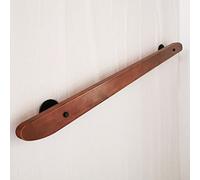 Solid Wood Stair Handrail with Wrought Iron Brackets, Loft Against The Wall Wooden Railing Home Kindergarten Corridor Support Rod Elderly Non-Slip Handrail(240cm)