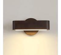 Solid Wood Wall Lamp 180° Rotation Wall Mounted Lamp Bedside Reading Wall Sconce 6W Led Wall Lighting Fixture 3 Color Temp, Bedroom Hallway Living Room Study Hotel Office Lighting Fixtures(Wood/Walnut