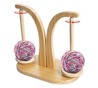 Solid wood yarn holder for crocheting and knitting, double-axis thread stand, stable yarn dispenser for wool, sewing and crafting, retro style, anti-, accessories far handicrafts