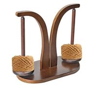 Solid wood yarn holder for crocheting and knitting, double-axis thread stand, stable yarn dispenser for wool, sewing and crafting, retro style, anti-, accessories far handicrafts