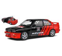 SOLIDE 1/18 BMW E30 M3 DRIFT TEAM 1990 NOIR/ROUGE MODÈLE STATIQUE DIECAST