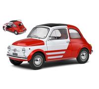 Solido Voiture miniature Fiat 500 Abarth Robe di Kappa 1965 1:18 Blanc/Rouge Modèle statique