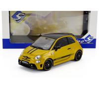 SOLIDE 1/18 FIAT NEUF 500 ABARTH 595 2022 JAUNE MODÈLE STATIQUE DIECAST