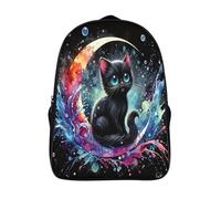 solide et robuste cartable laptop lune sacs d'école 2 compartiment chat noir pour élève d'école sacs à dos imprimé en 3d-16,garçon fille pour l'école les voyages les affaires