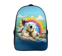 Solide Et Robuste Léger Sac A Dos Fissures Sac D'école Loisirs 2 Compartiment ours blanc Pour Élève D'école Sac À Dos 3D Imprimé-16,Garçons Filles Pour L'école Les Voyages Les Affaires