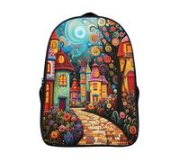 solide et robuste sac à dos de grande capacité art fantastique pour adolescent et adulte étudiant cartable 2 compartiment village 3d imprimé sac d'école-16,pour les voyages les affaires