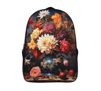 solide et robuste sac à dos d'école nature morte sacs d'école 2 compartiment fleurs d'automne garçon et fille sacs dos imprimé 3d-16,pour l'école les voyages les affaires