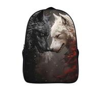 solide et robuste sac d'école loisirs cool baiser imprimé 3d sac à dos loups noirs et blancs pour elèves de lécole sac à dos léger et décontracté 2 compartiment-16,pour les voyages les affaires
