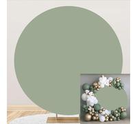 Solide Sauge Vert Rond Toile De Fond Pure Sauge Vert Cercle Fond Couverture 180 Cm Fête D'anniversaire Décor Photographie Fond Pour Bébé Douche Nuptiale Baptême Gâteau Table Bannière