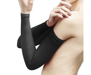 SOLIDEA Micromassage Armbands Brassards De Micromassage | Compression Graduée Décroissante 15/21 mmHg, Manchon De Compression (Noir, S)