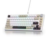 SOLIDEE Clavier de Jeu Mécanique Filaire 75% Hot Swappable Gasket - Compact RGB avec Rétroéclairage, 82 Touches NKRO et Bouton (Black Gray White)