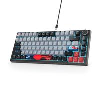 SOLIDEE Clavier de Jeu mécanique Filaire 75% remplaçable à Chaud,Clavier rétroéclairé RVB avec Interrupteur Rouge,TKL 82 Touches PBT,Clavier Compact NKRO avec Bouton de contrôle du Volume(82 Dolch)