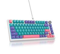 SOLIDEE Clavier de Jeu mécanique Filaire 75% remplaçable à Chaud,Clavier rétroéclairé RVB avec Interrupteur Rouge,TKL 82 Touches PBT,Clavier Compact NKRO avec Bouton de contrôle du Volume(82 Joker)