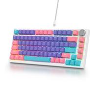 SOLIDEE Clavier de Jeu mécanique Filaire 75% remplaçable à Chaud,Clavier rétroéclairé RVB avec Interrupteur Rouge,TKL 82 Touches PBT,Clavier Compact NKRO avec Bouton de contrôle du Volume(82 Purple)