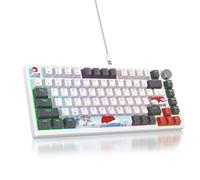 SOLIDEE Clavier de Jeu Mécanique Filaire 75% TKL 82 Touches, Rétroéclairé RVB avec Interrupteur Rouge, Remplaçable à Chaud, Compact NKRO avec Bouton de Contrôle du Volume (82 Grey_White)