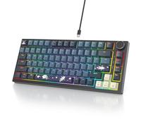 SOLIDEE Clavier Mécanique 75% Filaire, Hot Swappable, Compact RGB, Rétroéclairage, 82 Touches NKRO