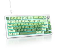 SOLIDEE Clavier Mécanique 75% Filaire, Hot Swappable, Compact RGB rétroéclairage, 82 Touches NKRO avec Bouton (Matcha Gradient)