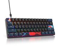 SOLIDEE Clavier mécanique de Jeu 60%,61 Touches avec commutateur Rouges linéaires,Clavier mécanique Filaire avec rétroéclairage LED,Clavier Compact avec lumière Mixte,pour PS5/PS4(61 Blue Samurai(B))