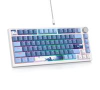 SOLIDEE Clavier Mécanique Filaire 75%, Hot Swappable, Compact RGB, Rétroéclairage, 82 Touches NKRO, Bleu Sombre