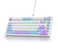 SOLIDEE Clavier Mécanique Filaire 75% Hot Swappable Gasket, RGB 82 Touches Rétroéclairage NKRO Bouton (82 Taro Milk)