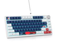 SOLIDEE Clavier Mécanique Filaire 75 %, Remplaçable à Chaud, Rétroéclairé RVB, TKL 82 Touches, NKRO avec Bouton de Contrôle du Volume (82 Blancs)