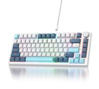 SOLIDEE Clavier mécanique filaire 75%, remplaçable à chaud, structure de joint rétroéclairé, 82 touches TKL, bouton de volume