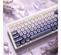 SOLIDEE Jeu de 128 Keycaps PBT pour Clavier Mécanique, Profil HOA, Keycaps Double Injection, Set de Touches en Boîte Compatible avec Claviers Gaming & DIY à Switch MX(Purple Aura)