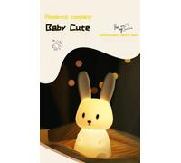 SOLIDEE Veilleuse Bebe Bunny Avec 7 Changements de Lumière |Contrôle de tap|Recharge USB | Fonction Minuterie| Lampe de Chevet Pour Chambre D'enfant Cadeau Jouet Veilleuse en Silicone Pour Enfant
