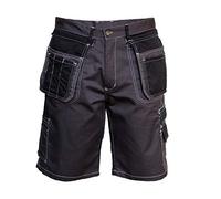 Solides Shorts de Travail pour Hommes, éléments réfléchissants, Pantalons de Travail, Professionnels, Durable, Pantalons de Jardin, Shorts de Jardin (54/56, Gris-Noir)